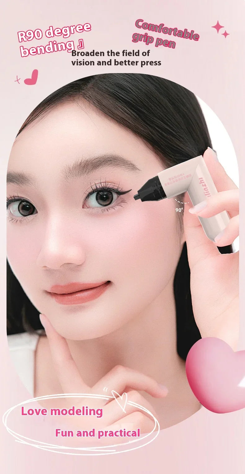 Rotate Double Head Eyeliner Stamp Pen DIY Outlines Integrated Lazy Black Brown Eyeliner Extension Waterproof Eyes Stick Makeup