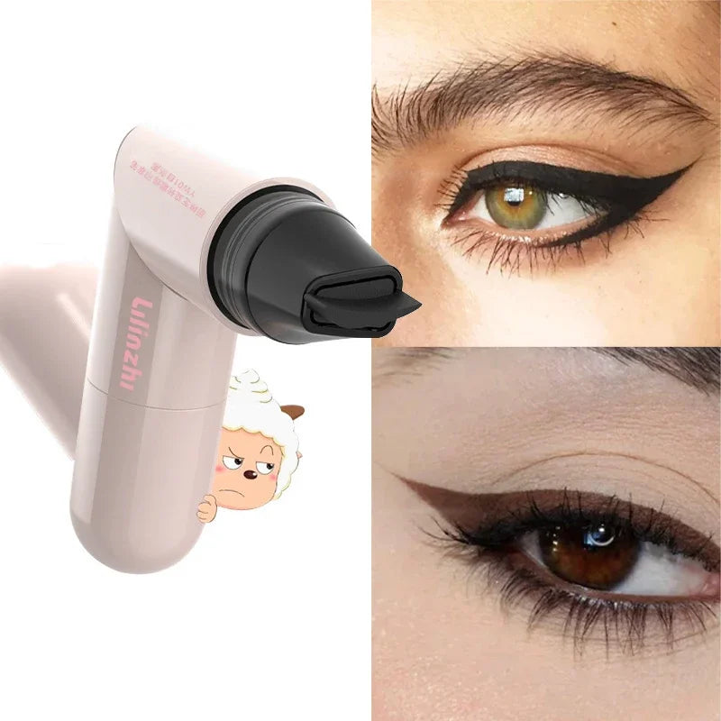 Rotate Double Head Eyeliner Stamp Pen DIY Outlines Integrated Lazy Black Brown Eyeliner Extension Waterproof Eyes Stick Makeup