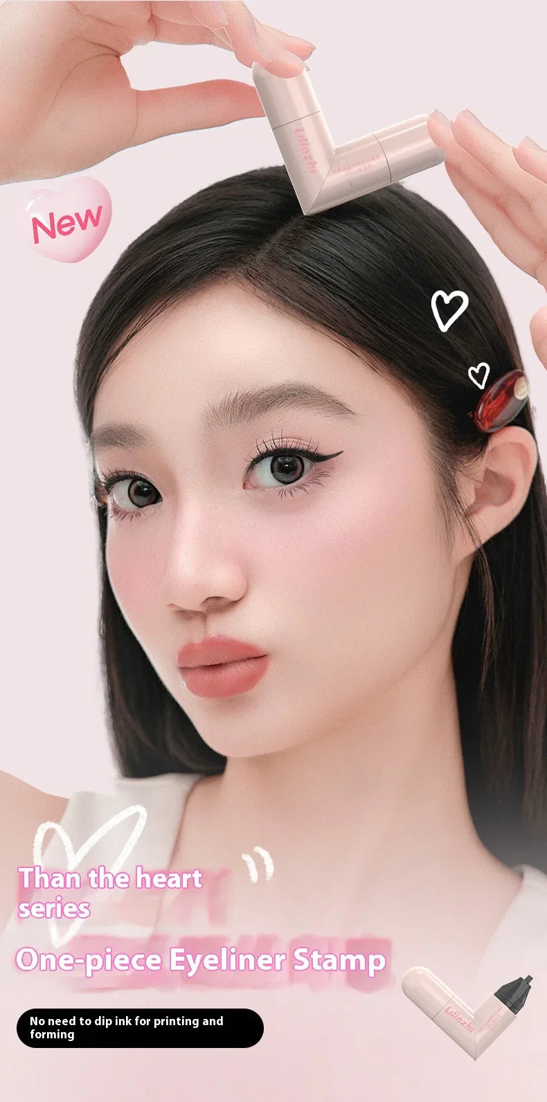 Rotate Double Head Eyeliner Stamp Pen DIY Outlines Integrated Lazy Black Brown Eyeliner Extension Waterproof Eyes Stick Makeup