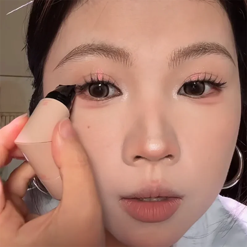 Rotate Double Head Eyeliner Stamp Pen DIY Outlines Integrated Lazy Black Brown Eyeliner Extension Waterproof Eyes Stick Makeup