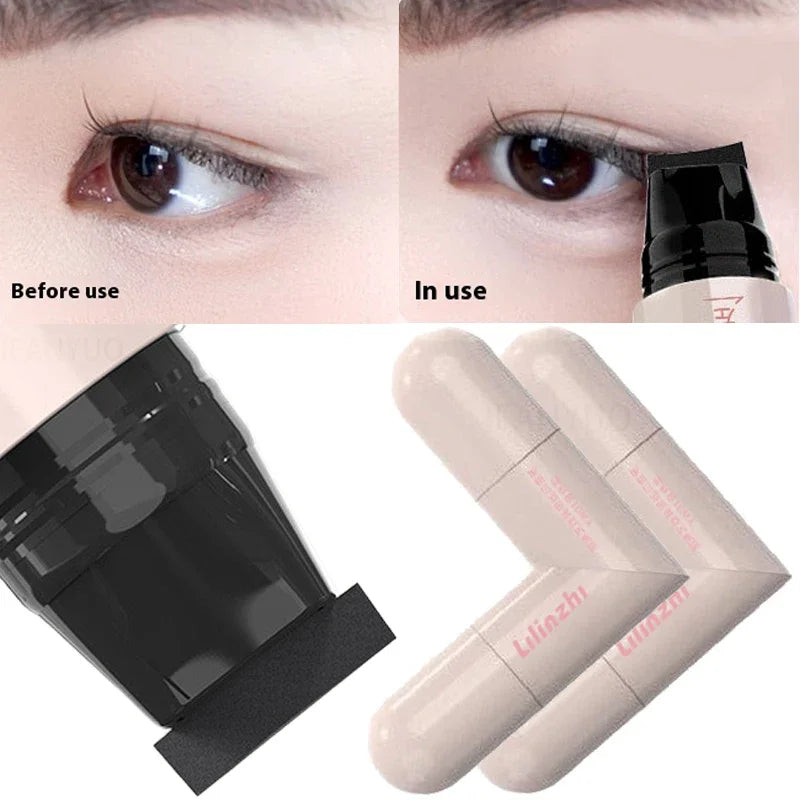Rotate Double Head Eyeliner Stamp Pen DIY Outlines Integrated Lazy Black Brown Eyeliner Extension Waterproof Eyes Stick Makeup
