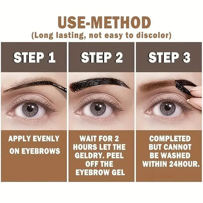 Lasting 3 Days Tattoo Easy Peel Off Eyebrow Gel Cream Types Long-Lasting Smudge-Proof Sweat Resistant Waterproof Cosmetics