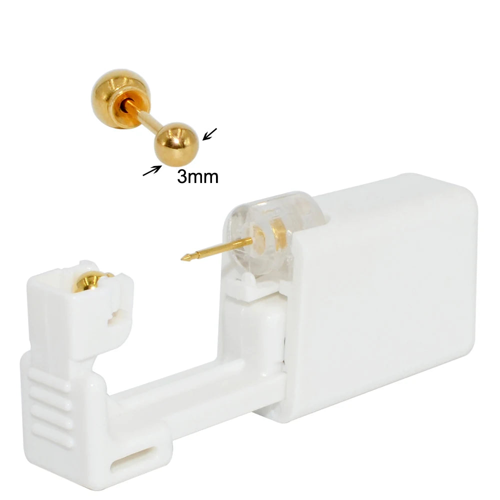 1PC 316L Surgical Steel Ear Stud Disposable Sterile Piercing Stud with Safe Ball Buckle Set Piercing Gun Body Piercing Jewelry