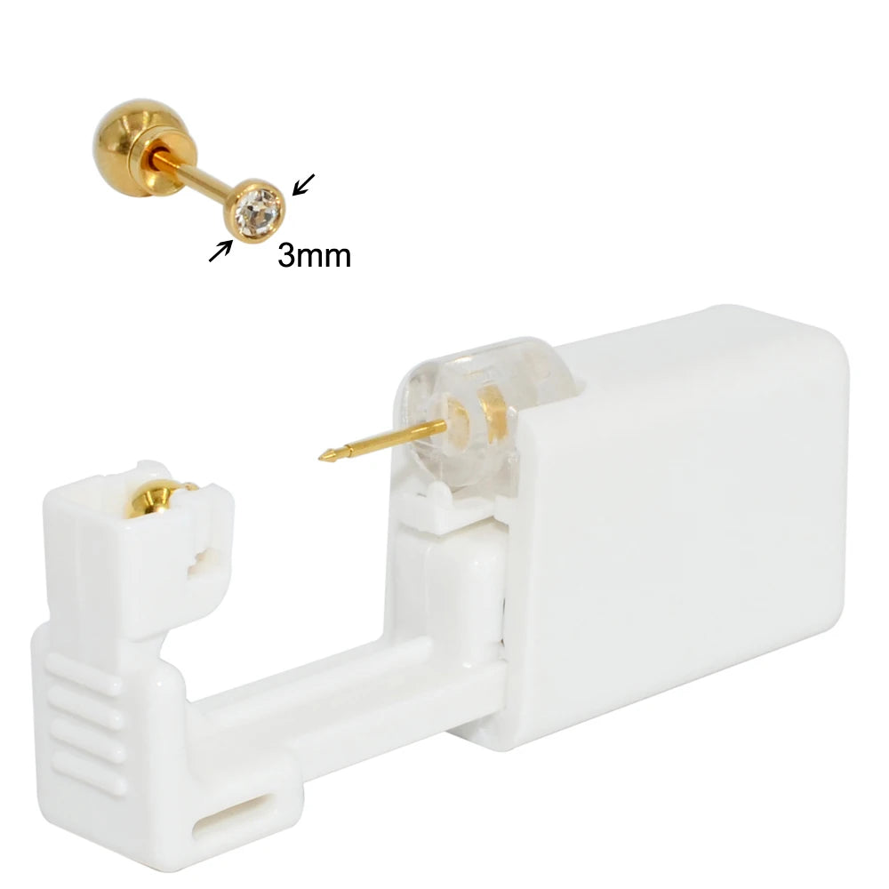 1PC 316L Surgical Steel Ear Stud Disposable Sterile Piercing Stud with Safe Ball Buckle Set Piercing Gun Body Piercing Jewelry