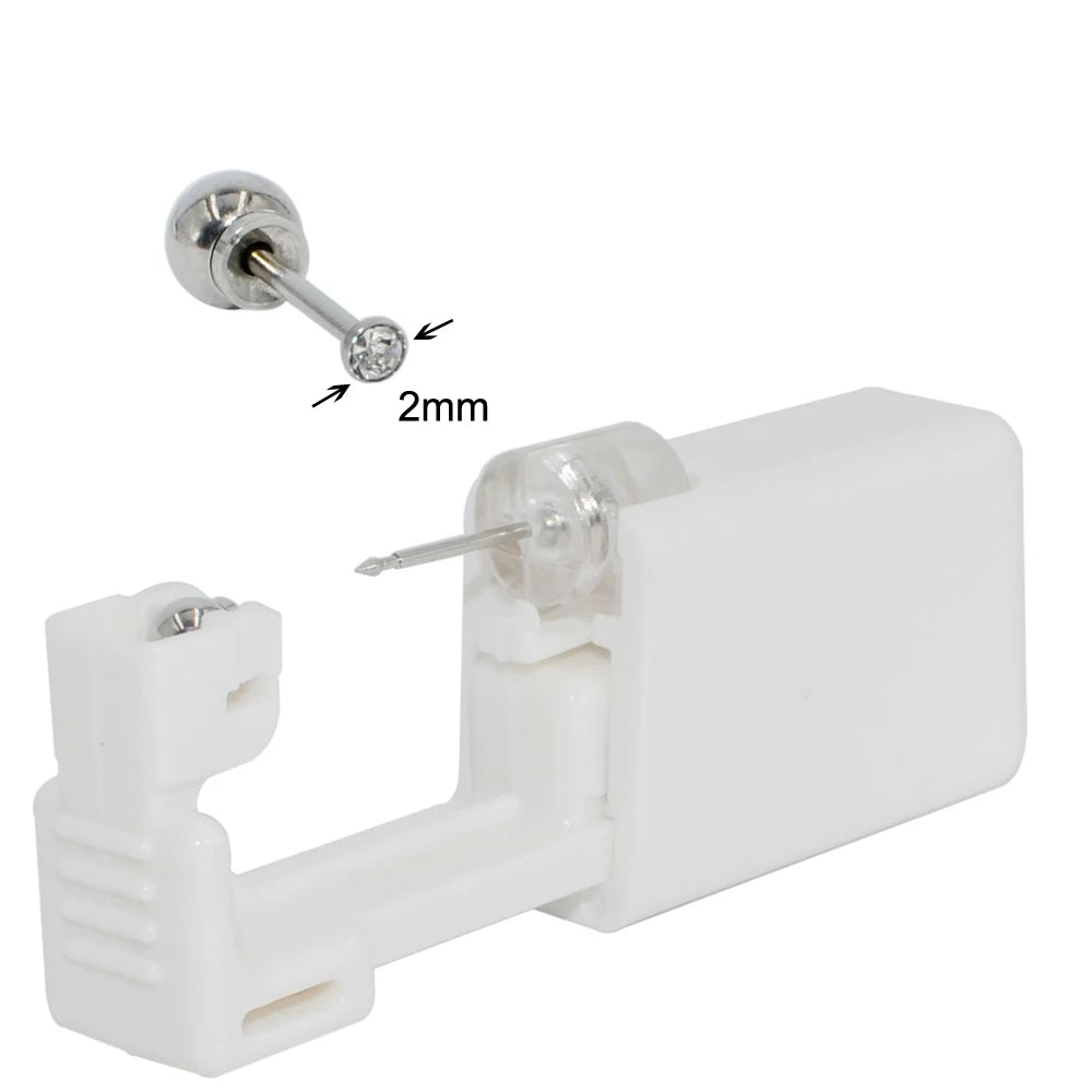 1PC 316L Surgical Steel Ear Stud Disposable Sterile Piercing Stud with Safe Ball Buckle Set Piercing Gun Body Piercing Jewelry