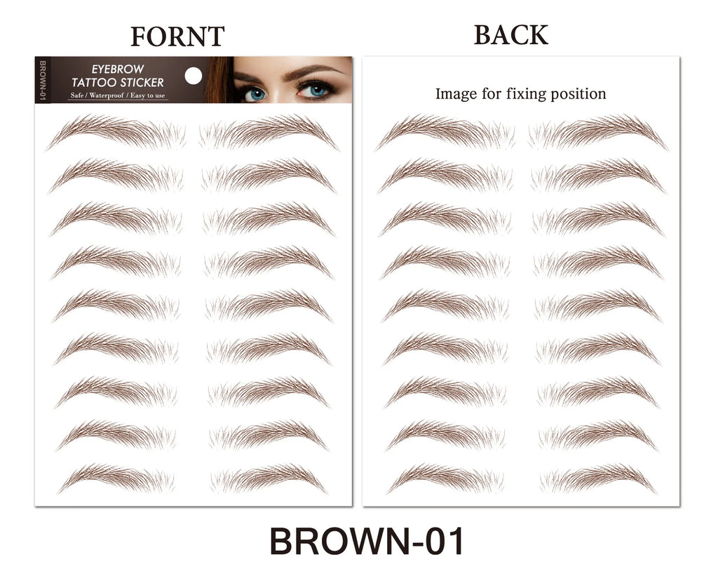 6D Eyebrows Sticker Water Transfer Hair-like Eye Brow Tattoo Stickers Long Lasting False Eyebrow Enhancers Eye Brow Cosmetics