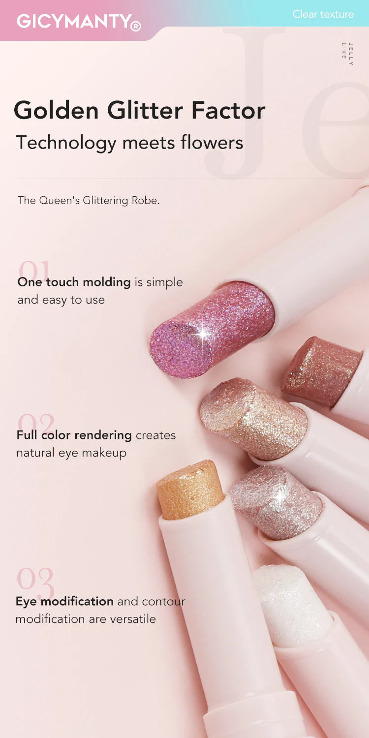 Jelly Eye Shadow Stick Water Shining Color Daily Non Flying Powder Novice Waterproof Lasting Makeup Free Liquid Eye Shadow