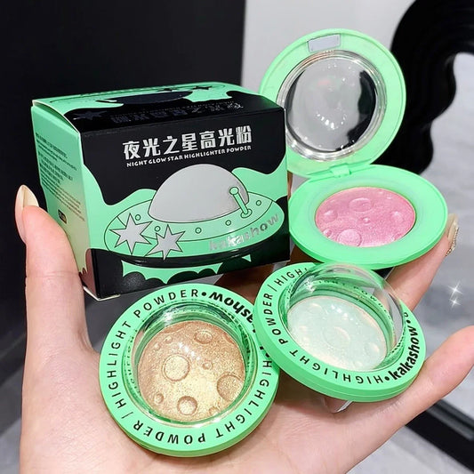 Planet Highlighter Powder High Gloss Face Body Brightening Contour Natural White Pink Mashed Potato Eyeshadow Makeup