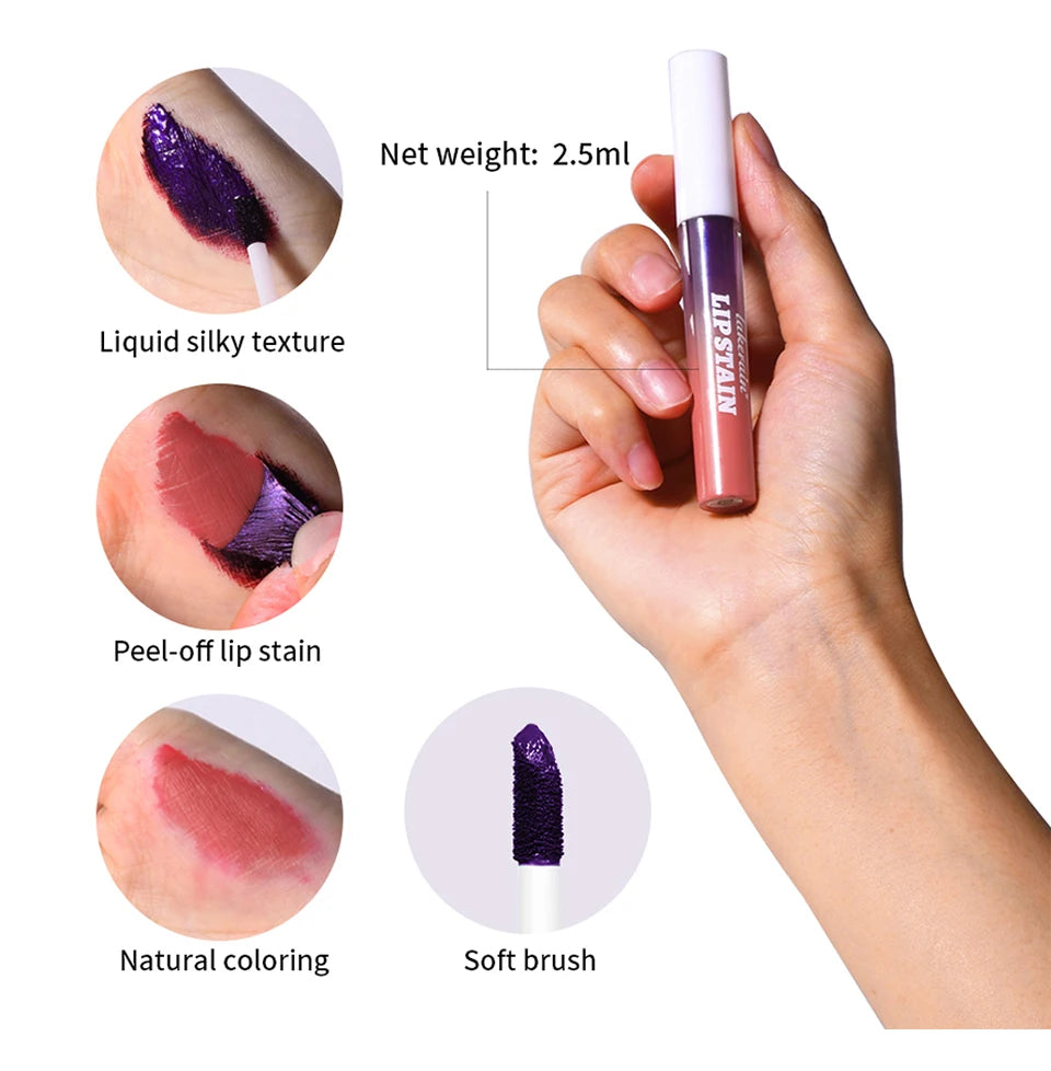 Lip Stain Peel Off And Reveal Long Lasting Waterproof Pink Lip Tint Transfer Proof Natural Lip Stain Tear Off Lip Gloss