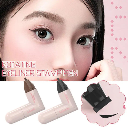 Rotating Winged Eyeliner Stamp Pen Waterproof Quick-Dry Smudge Proof Liquid Liner Long-Lasting Lazy Makeup Tool