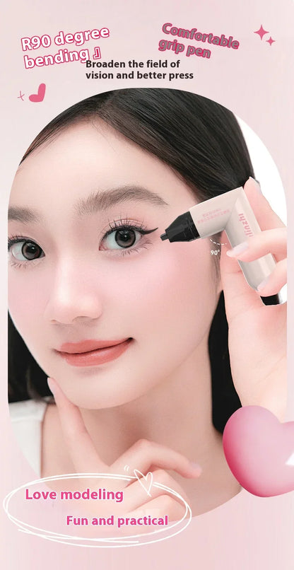 Rotate Double Head Eyeliner Stamp Pen DIY Outlines Integrated Lazy Black Brown Eyeliner Extension Waterproof Eyes Stick Makeup
