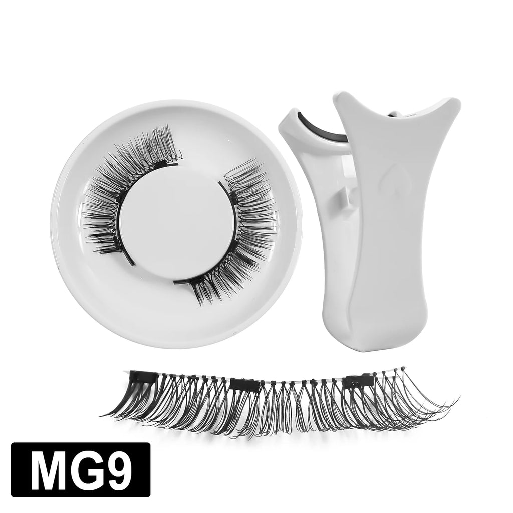 Magnetic Eyelashes With Applicator Reusable Natural Magnetic Lashes Kit No Glue Needed Soft Clear Band False Eyelashes