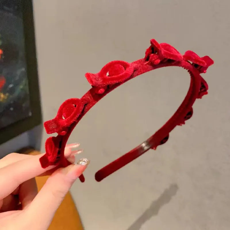 1/2/3 Set Ladies Flocking Braided Headband Simple Broken Hairpin Headband Fashionable Girls Face Washing Headband