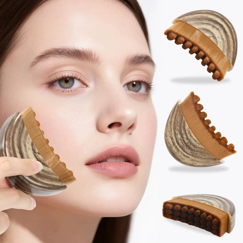 Bristle Lymphatic Contour Face Brush WIth CaseDry Brushing Chin Sculpting Lymphatic Drainage Massager For Face Skin Massage Tool