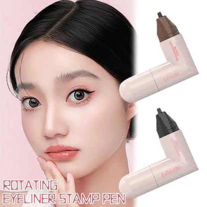Rotating Winged Eyeliner Stamp Pen Waterproof Quick-Dry Smudge Proof Liquid Liner Long-Lasting Lazy Makeup Tool