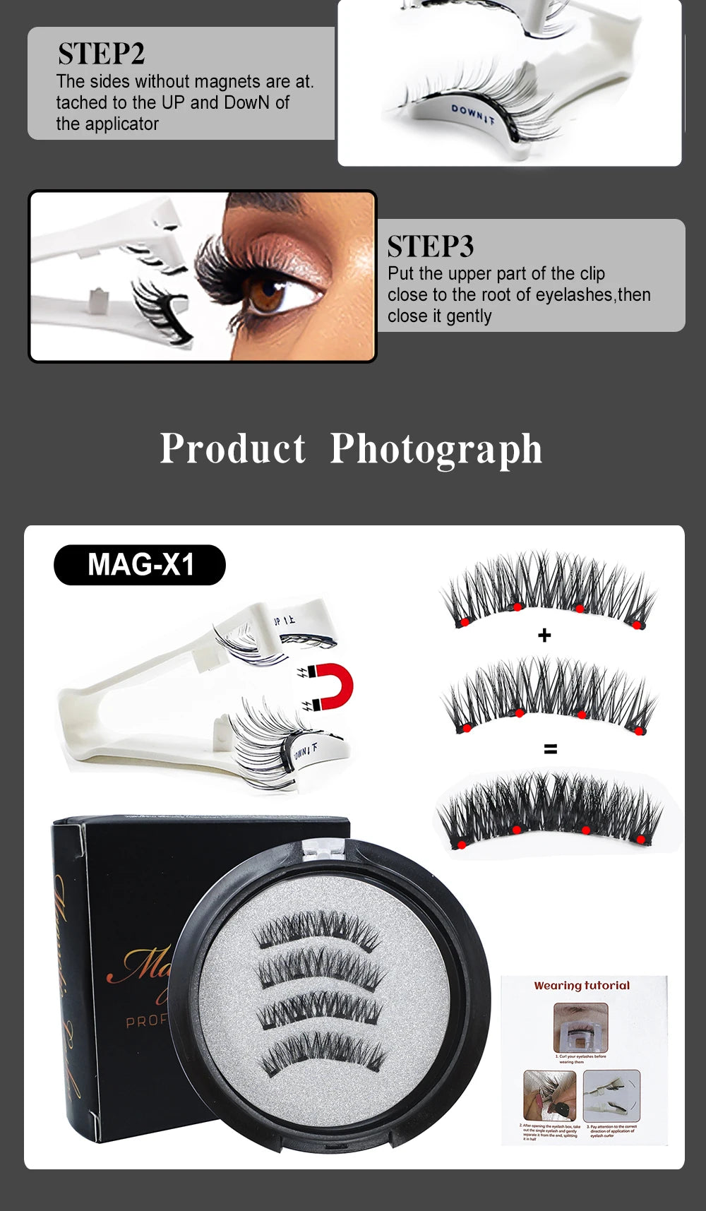 Magnetic Eyelashes With Applicator Reusable Natural Magnetic Lashes Kit No Glue Needed Soft Clear Band False Eyelashes