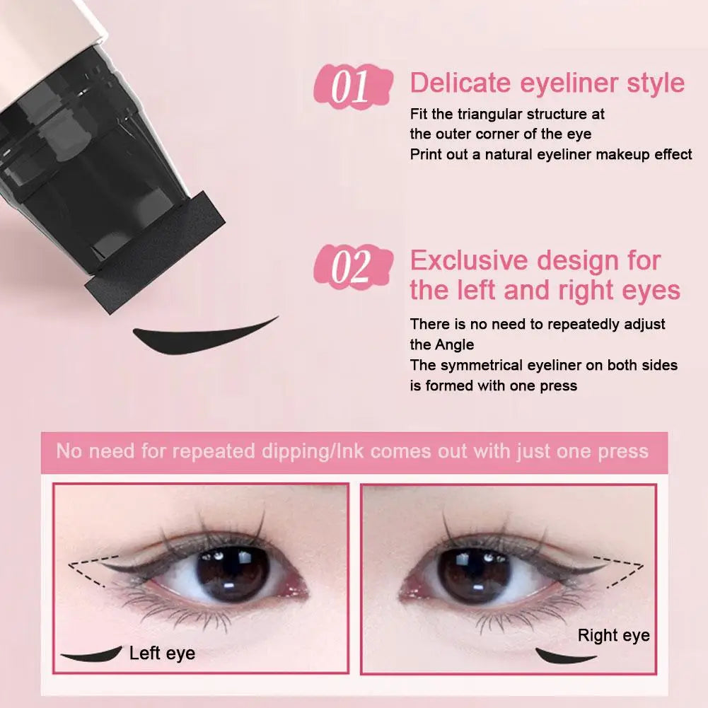 Rotating Winged Eyeliner Stamp Pen Waterproof Quick-Dry Smudge Proof Liquid Liner Long-Lasting Lazy Makeup Tool