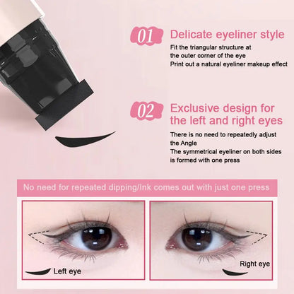 Rotating Winged Eyeliner Stamp Pen Waterproof Quick-Dry Smudge Proof Liquid Liner Long-Lasting Lazy Makeup Tool