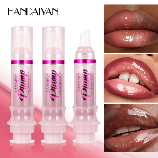 HANDAIYAN Lip Plumping Booster High Shine Lip Plumper Lip Oil Needle Tube Lip Gloss Lip Balm Extreme Volume Lip Tint Makeups