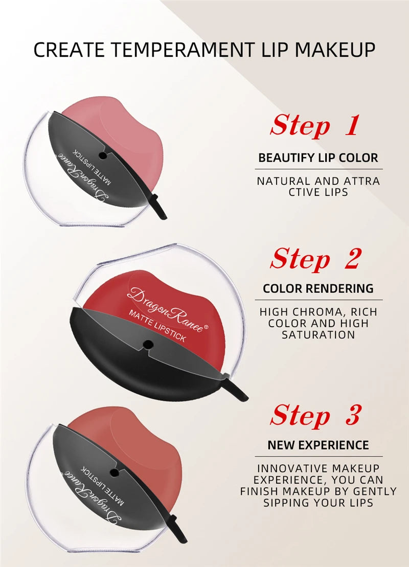 New Squeeze Into Lazy Lipstick Lip-shaped Lipstick Moisturizing Matte Lip Makeup Tint Waterproof Nonstick Cup Lipgloss Korean