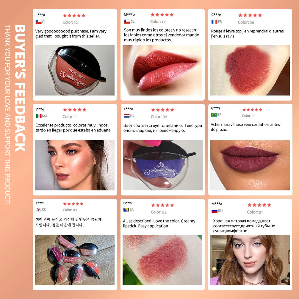 New Squeeze Into Lazy Lipstick Lip-shaped Lipstick Moisturizing Matte Lip Makeup Tint Waterproof Nonstick Cup Lipgloss Korean