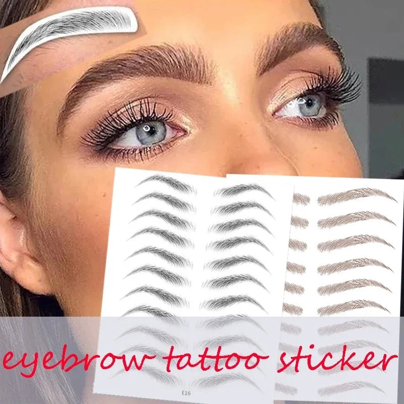 6D Eyebrows Sticker Water Transfer Hair-like Eye Brow Tattoo Stickers Long Lasting False Eyebrow Enhancers Eye Brow Cosmetics