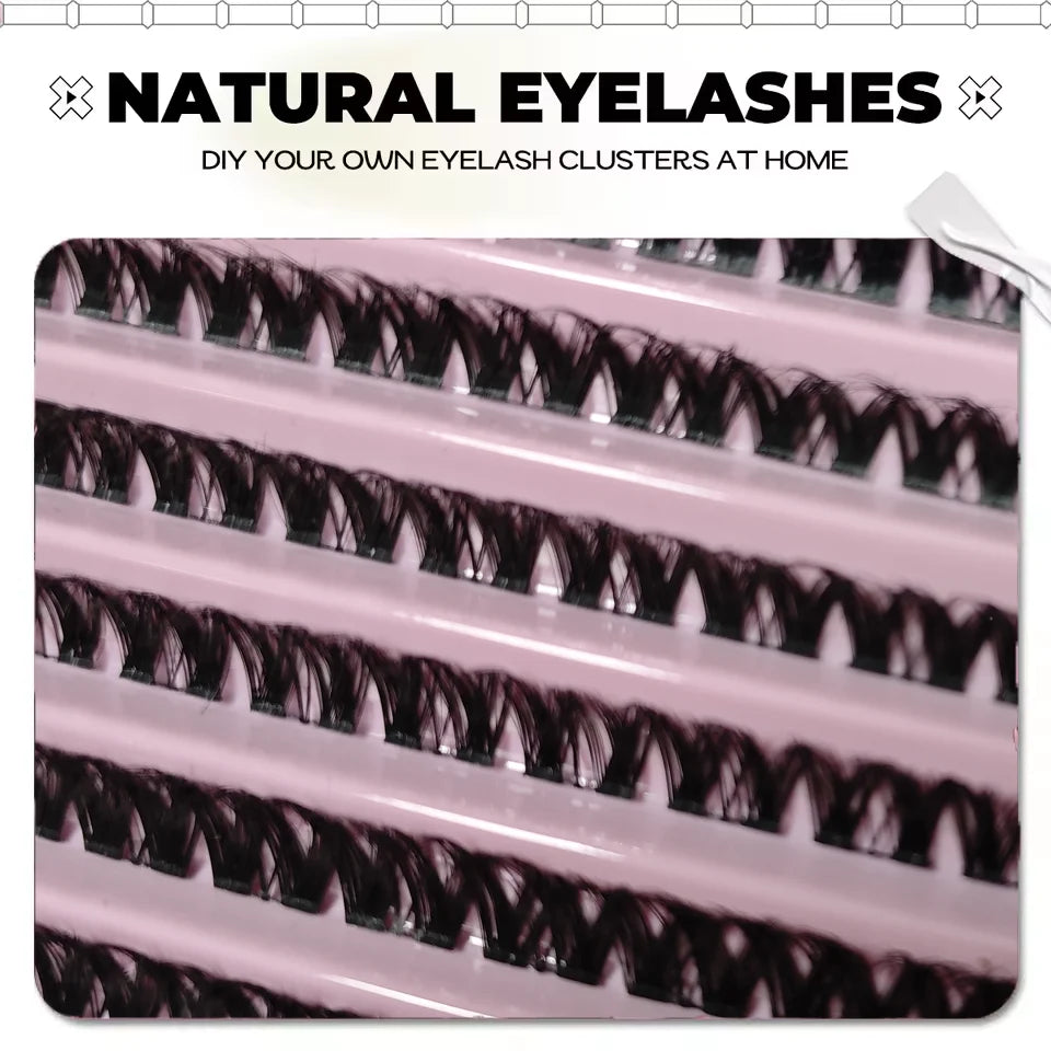 10 Rows Lash Clusters Kit - 30D DIY Eyelash Extensions Kit with Tweezers, 2 in 1 Bond & Seal Glue for Natural Volume Look