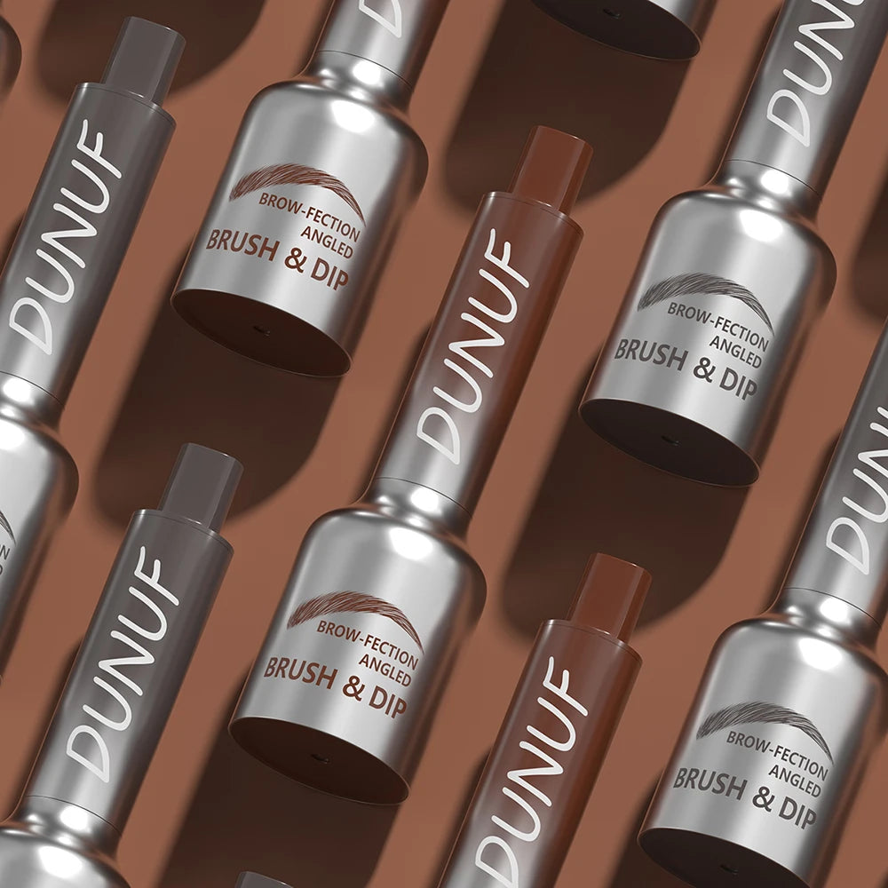 DUNUF 1 Pcs Dual-Prong Brow Pen - Waterproof, Sweat-Resistant, Long-Lasting, Beginner friendly，Slim Design for Flawless Eyebrows