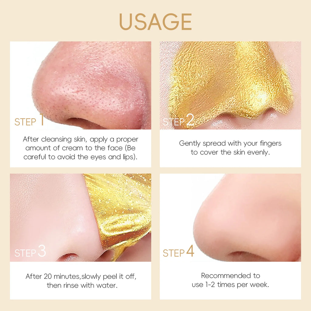 LAIKOU 24K Gold Snail Collagen Peel Off Tearing Face Mask Deep Cleansing Remove Blackhead Face Care 50g