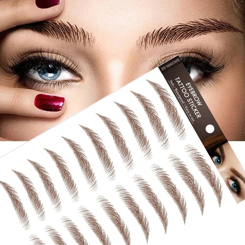 6D Eyebrows Sticker Water Transfer Hair-like Eye Brow Tattoo Stickers Long Lasting False Eyebrow Enhancers Eye Brow Cosmetics