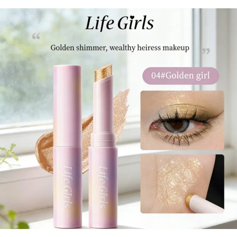 Jelly Eye Shadow Stick Water Shining Color Daily Non Flying Powder Novice Waterproof Lasting Makeup Free Liquid Eye Shadow