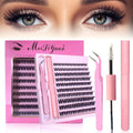 10 Rows Lash Clusters Kit - 30D DIY Eyelash Extensions Kit with Tweezers, 2 in 1 Bond & Seal Glue for Natural Volume Look