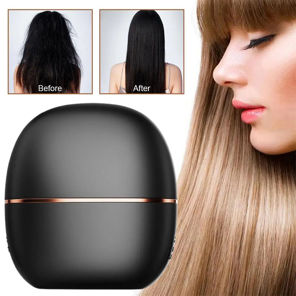 Wireless Hair Straightener Brush 2 in 1, Cordless Curling & Straightening Styling Tool, Portable Frizz Free Hair Styler