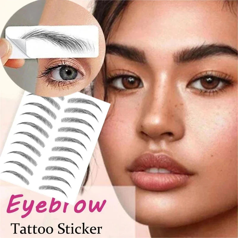 6D Eyebrows Sticker Water Transfer Hair-like Eye Brow Tattoo Stickers Long Lasting False Eyebrow Enhancers Eye Brow Cosmetics