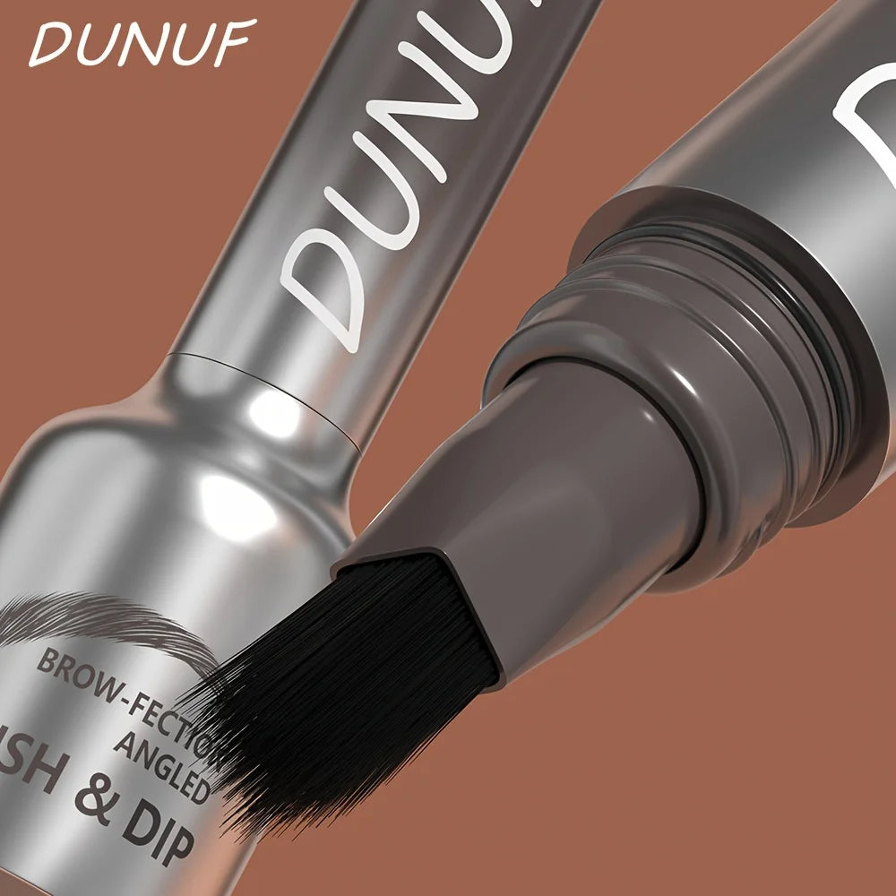 DUNUF 1 Pcs Dual-Prong Brow Pen - Waterproof, Sweat-Resistant, Long-Lasting, Beginner friendly，Slim Design for Flawless Eyebrows