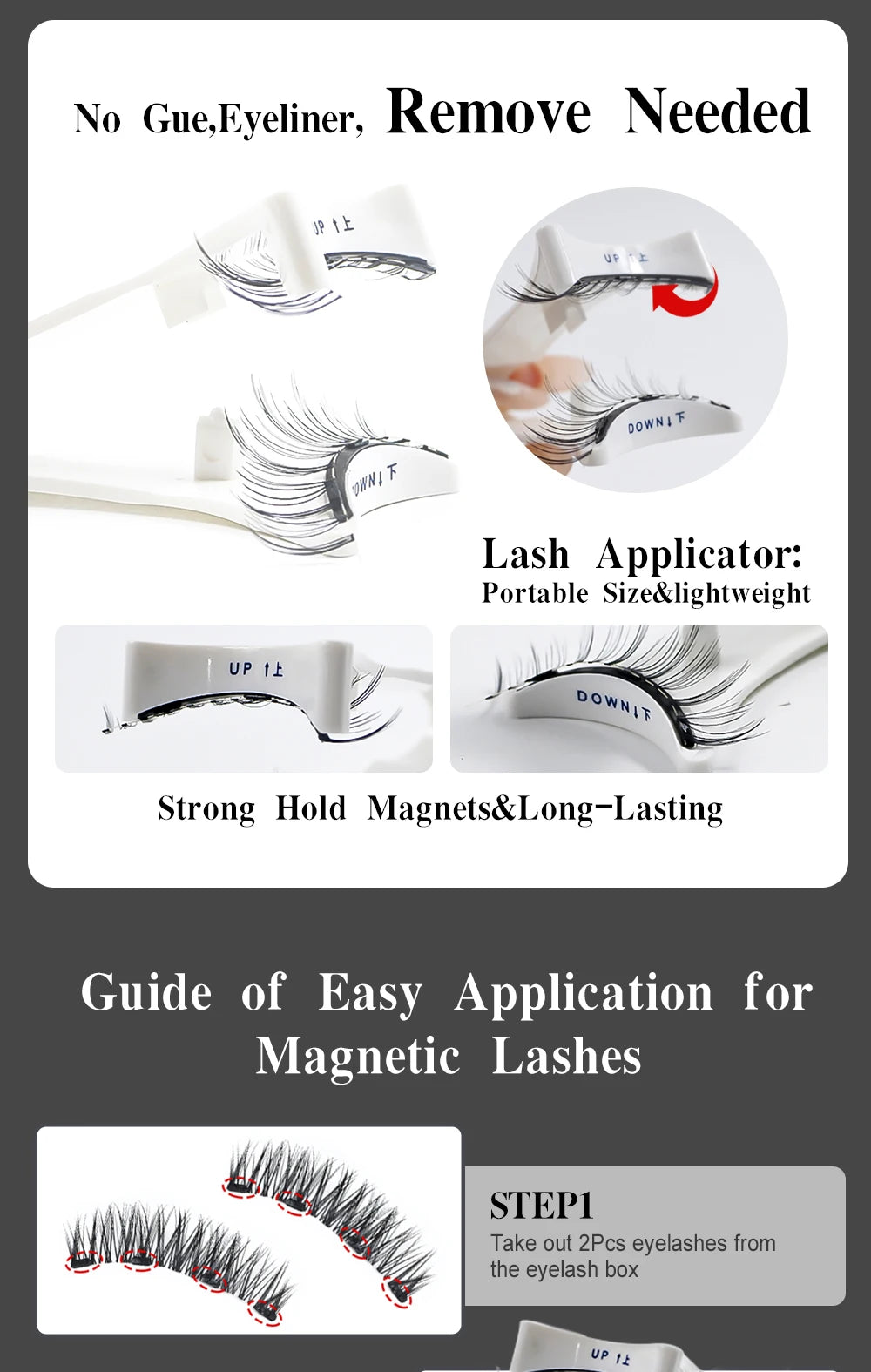Magnetic Eyelashes With Applicator Reusable Natural Magnetic Lashes Kit No Glue Needed Soft Clear Band False Eyelashes