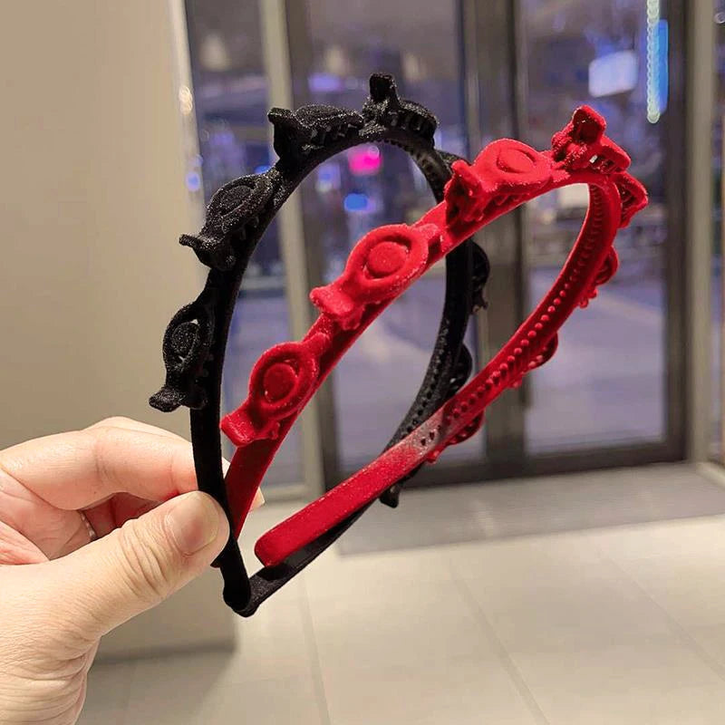 1/2/3 Set Ladies Flocking Braided Headband Simple Broken Hairpin Headband Fashionable Girls Face Washing Headband