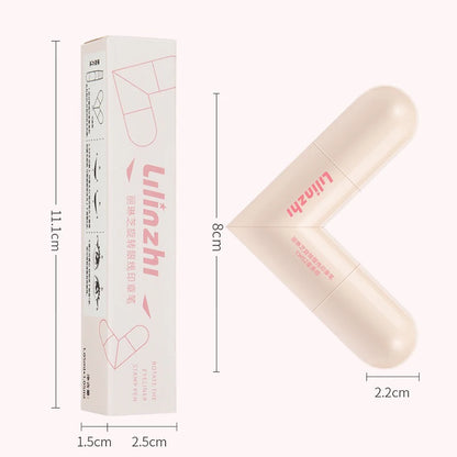Rotate Double Head Eyeliner Stamp Pen DIY Outlines Integrated Lazy Black Brown Eyeliner Extension Waterproof Eyes Stick Makeup