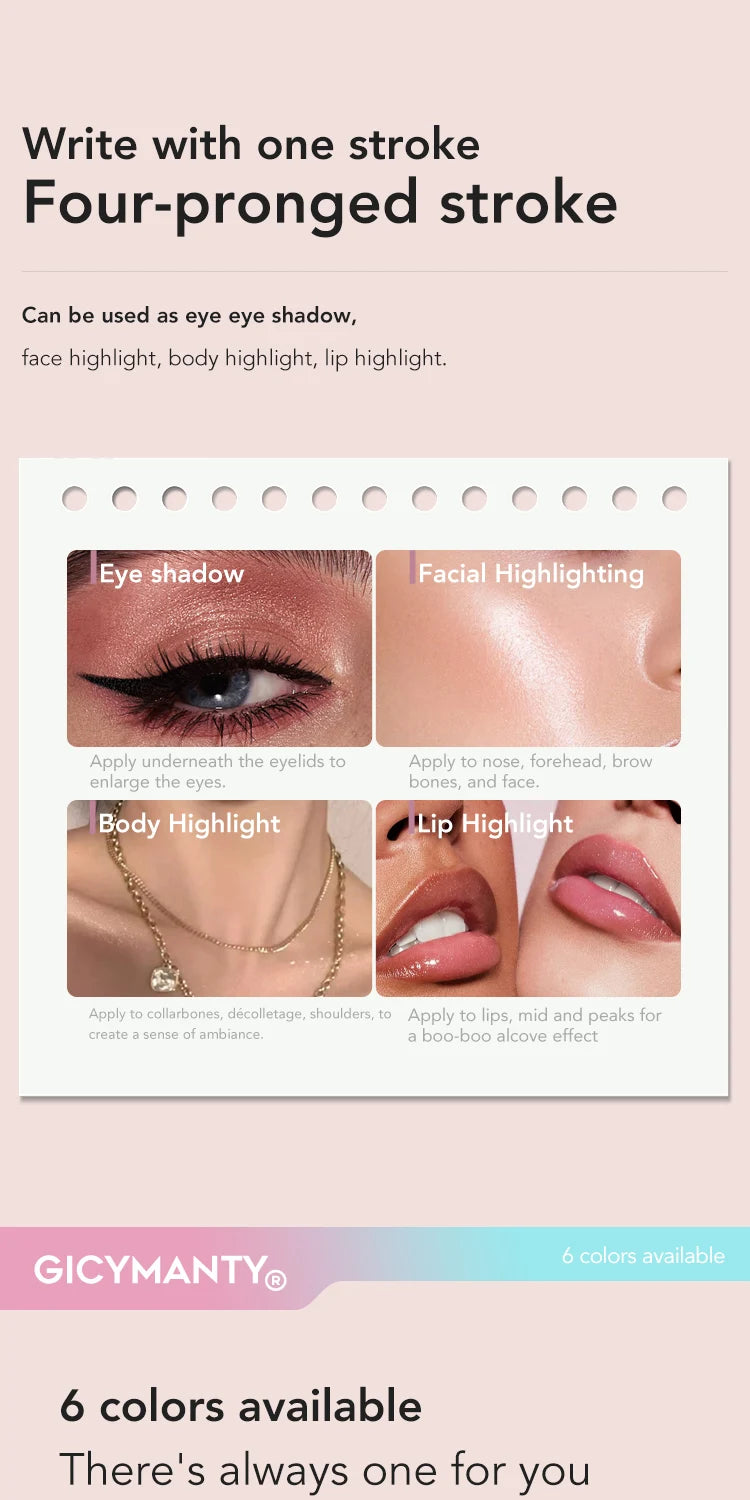Jelly Eye Shadow Stick Water Shining Color Daily Non Flying Powder Novice Waterproof Lasting Makeup Free Liquid Eye Shadow