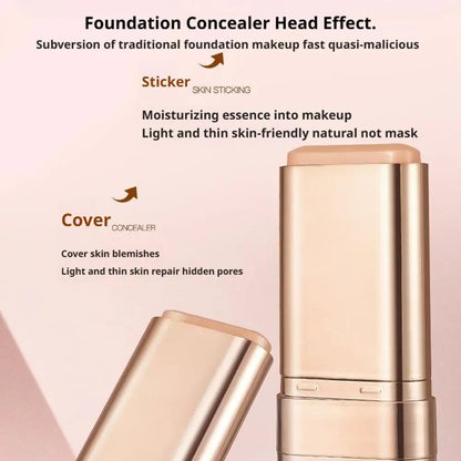 Bastão de base dupla de longa duração, efeito não manchador, base, maquiagem, corretivo de maquiagem