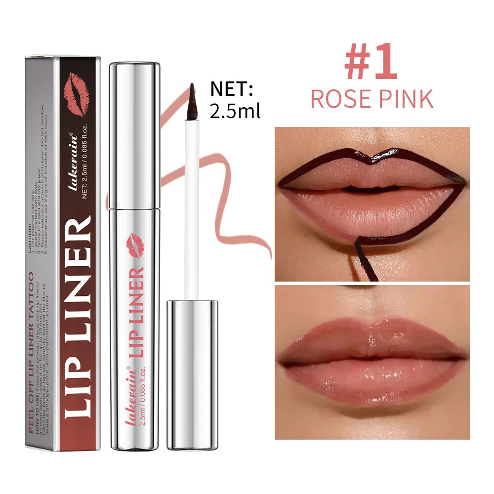 Waterproof Lip Liner Peel Off Tattoo Lipgloss Waterproof Long Lasting Matte Lip Tint Brown Contour Tear-off Lips Stain Cosmetic