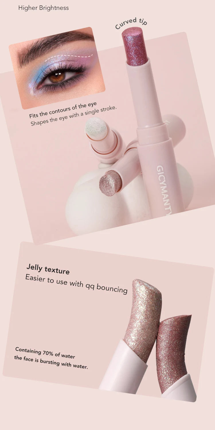 Jelly Eye Shadow Stick Water Shining Color Daily Non Flying Powder Novice Waterproof Lasting Makeup Free Liquid Eye Shadow