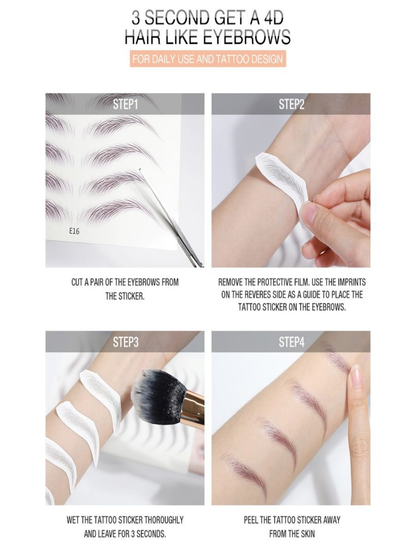 Adesivos / Tatuagem Adesiva 3D para Sobrancelhas à Prova d'Água de Longa Duração para Maquiagem Unissex com 10 Par