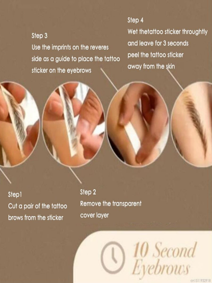 Adesivos / Tatuagem Adesiva 3D para Sobrancelhas à Prova d'Água de Longa Duração para Maquiagem Unissex com 10 Par