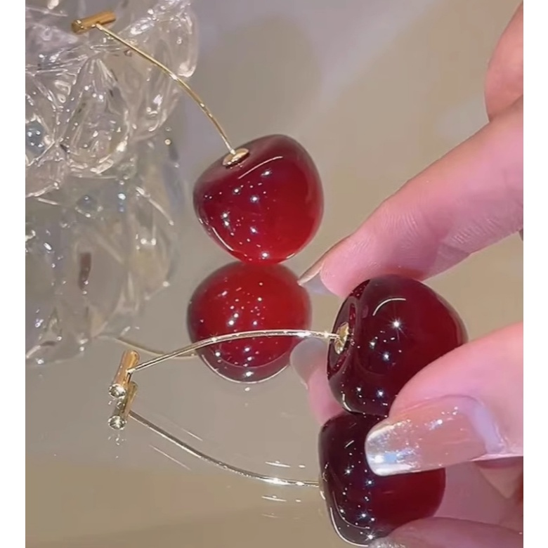 Brinco De Cereja Pingente 