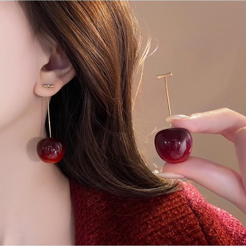 Brinco De Cereja Pingente 