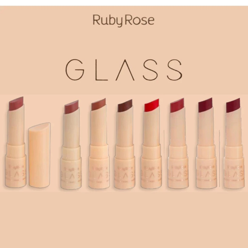 Batom Creamy Matte Glass Ruby Rose - 8 Cores Intensas com Alta Pigmentação e Acabamento Aveludado