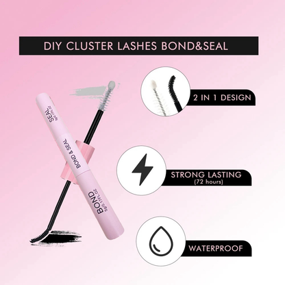 Kit De Cluster De Cílios Postiços De Vison Falso Macio De 200 Unidades-Onda C , Comprimento Misto 10-16 Mm